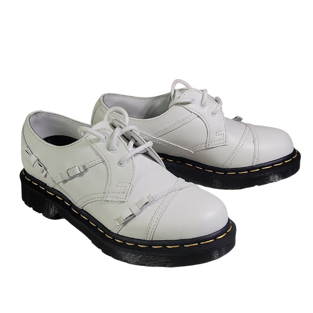 Dr. Martens 1461 Bow Lace Up Oxford White Leather Shoes Womens Size 5 NEW